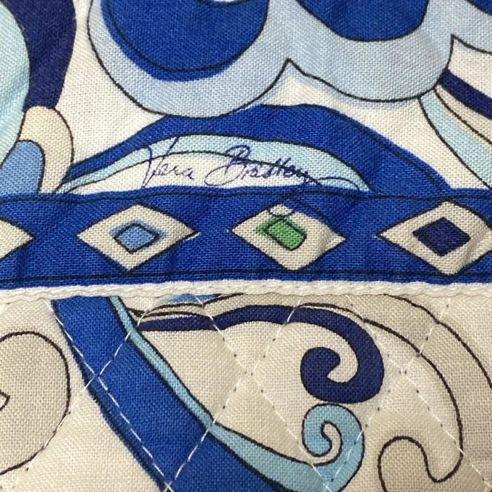VERA BRADLEY RETIRED MEDITERRANEAN WHITE QUILTED TOTE PURSE HANDBAG HARD TO FIND